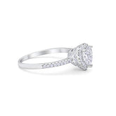 Halo Heart Ring with Cubic Zirconia
